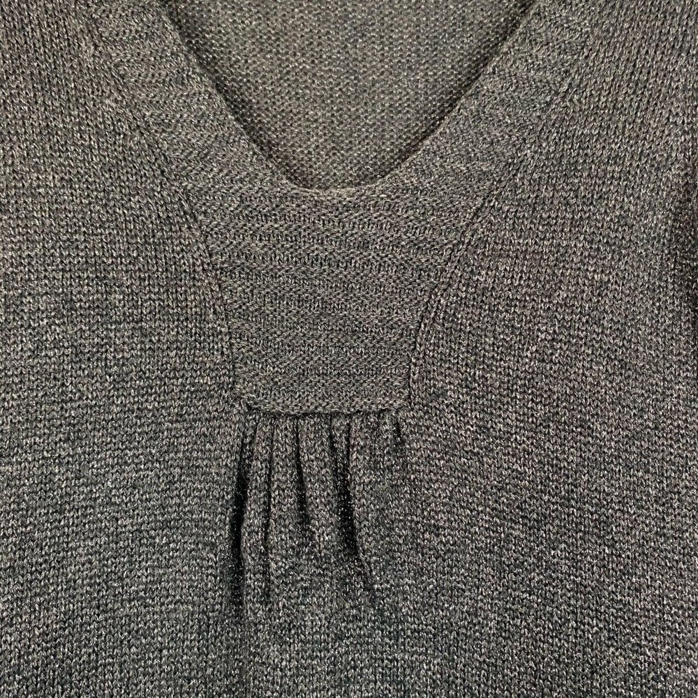 REBECCA‎ TAYLOR Black Wool Mohair Metallic V-Neck Sweater Dress Sz S - Picture 3 of 10